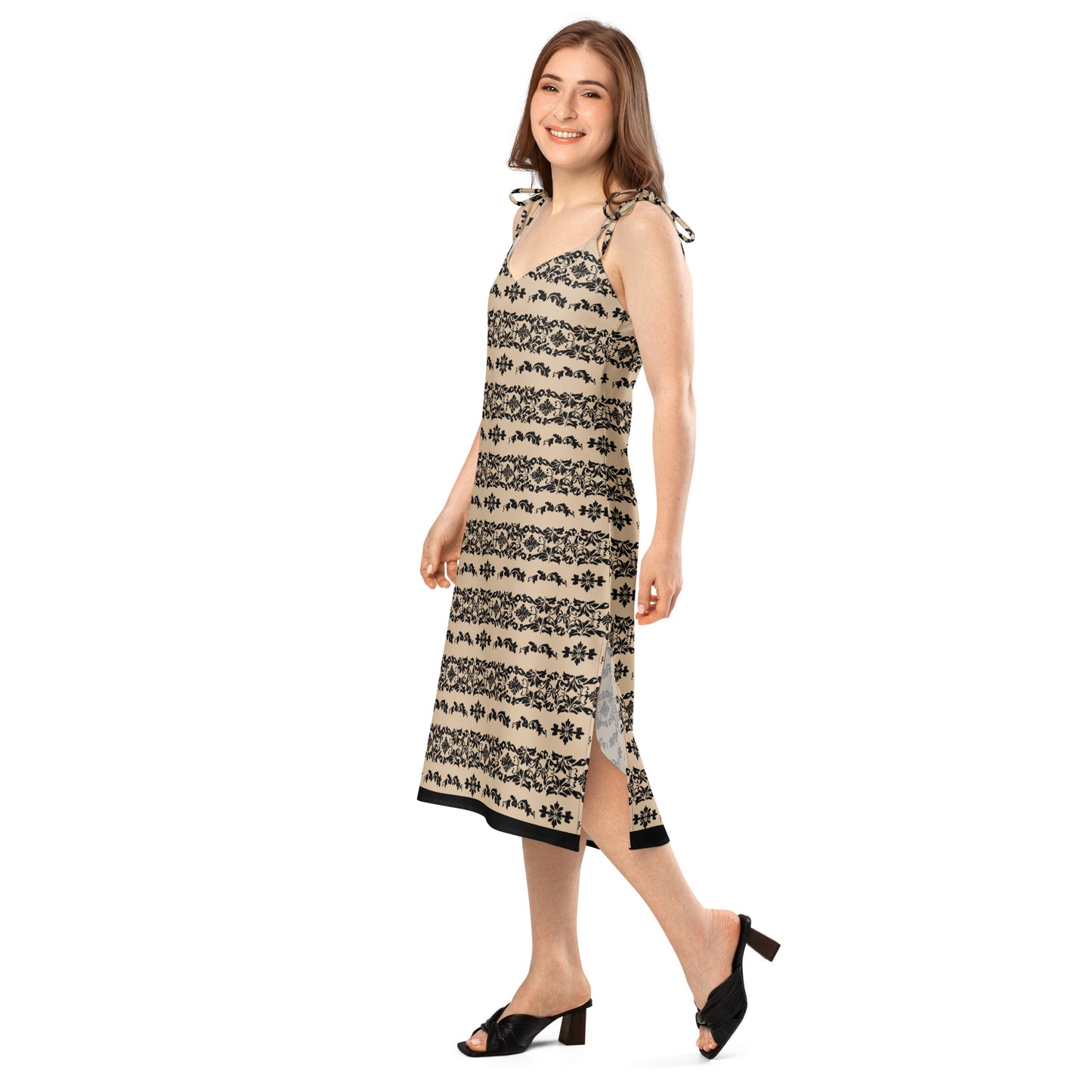Vestido midi con tirantes ajustables