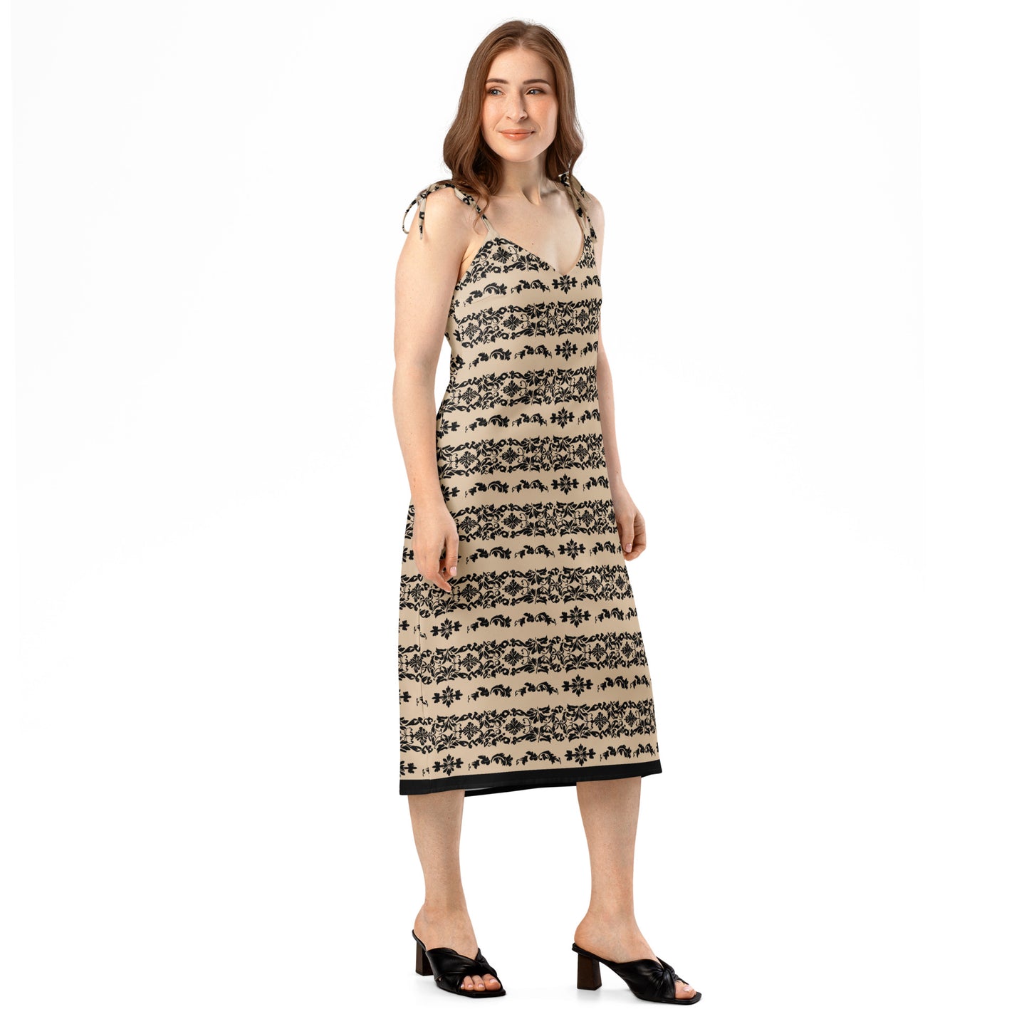 Vestido midi con tirantes ajustables