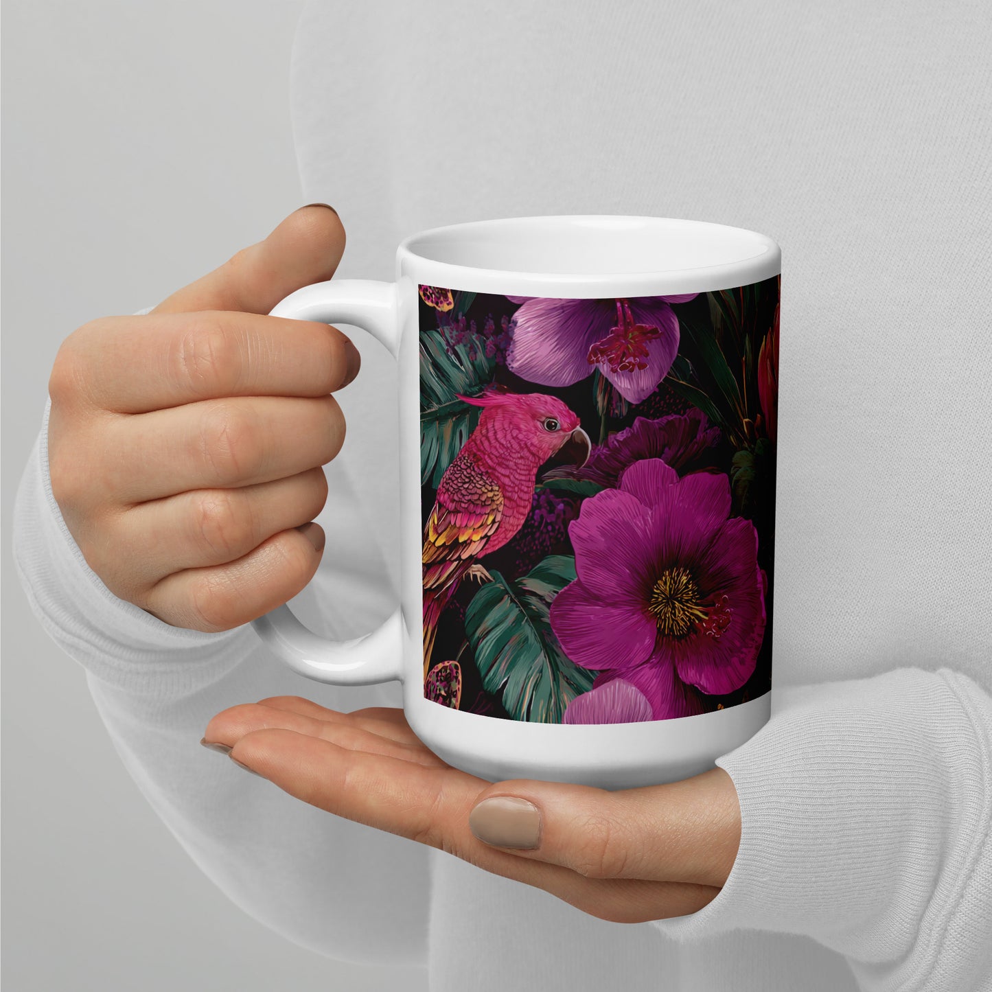 Taza blanca brillante