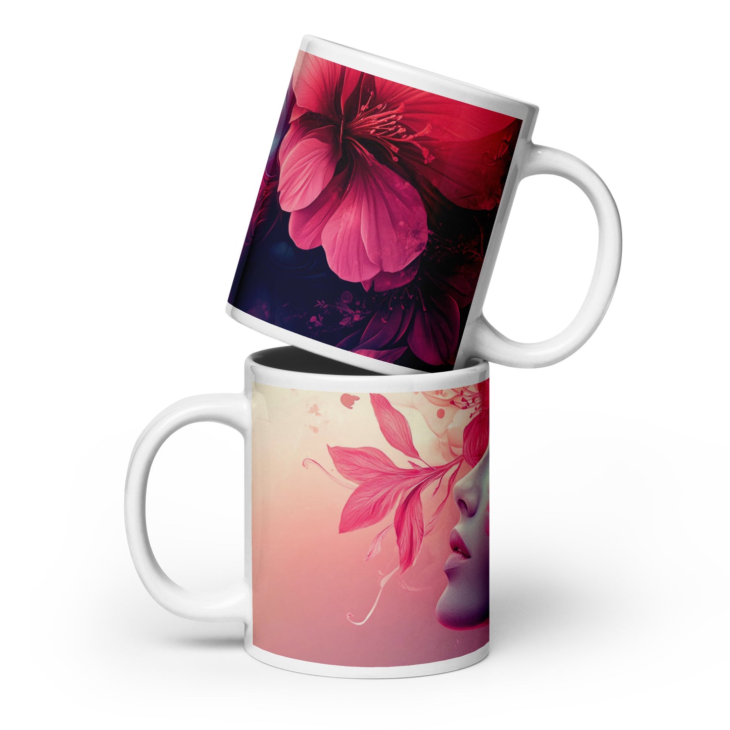 Taza blanca brillante