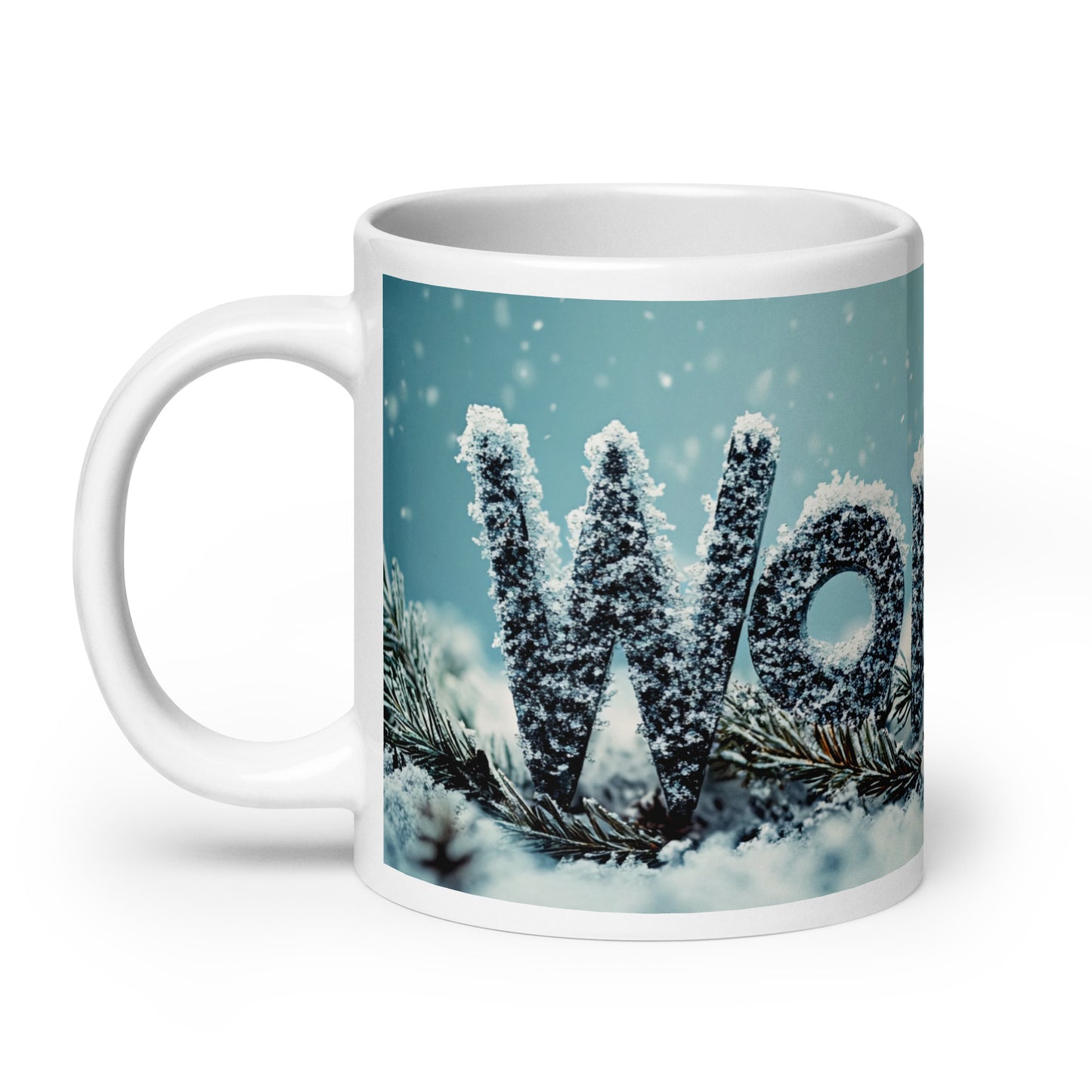 Taza blanca brillante