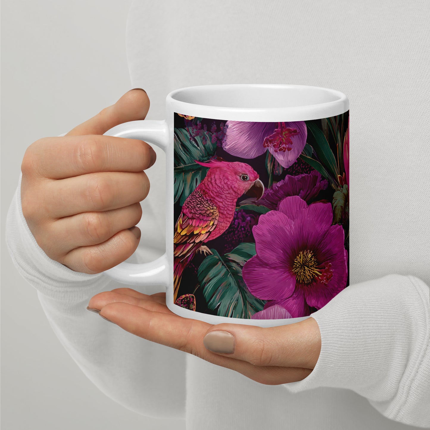 Taza blanca brillante