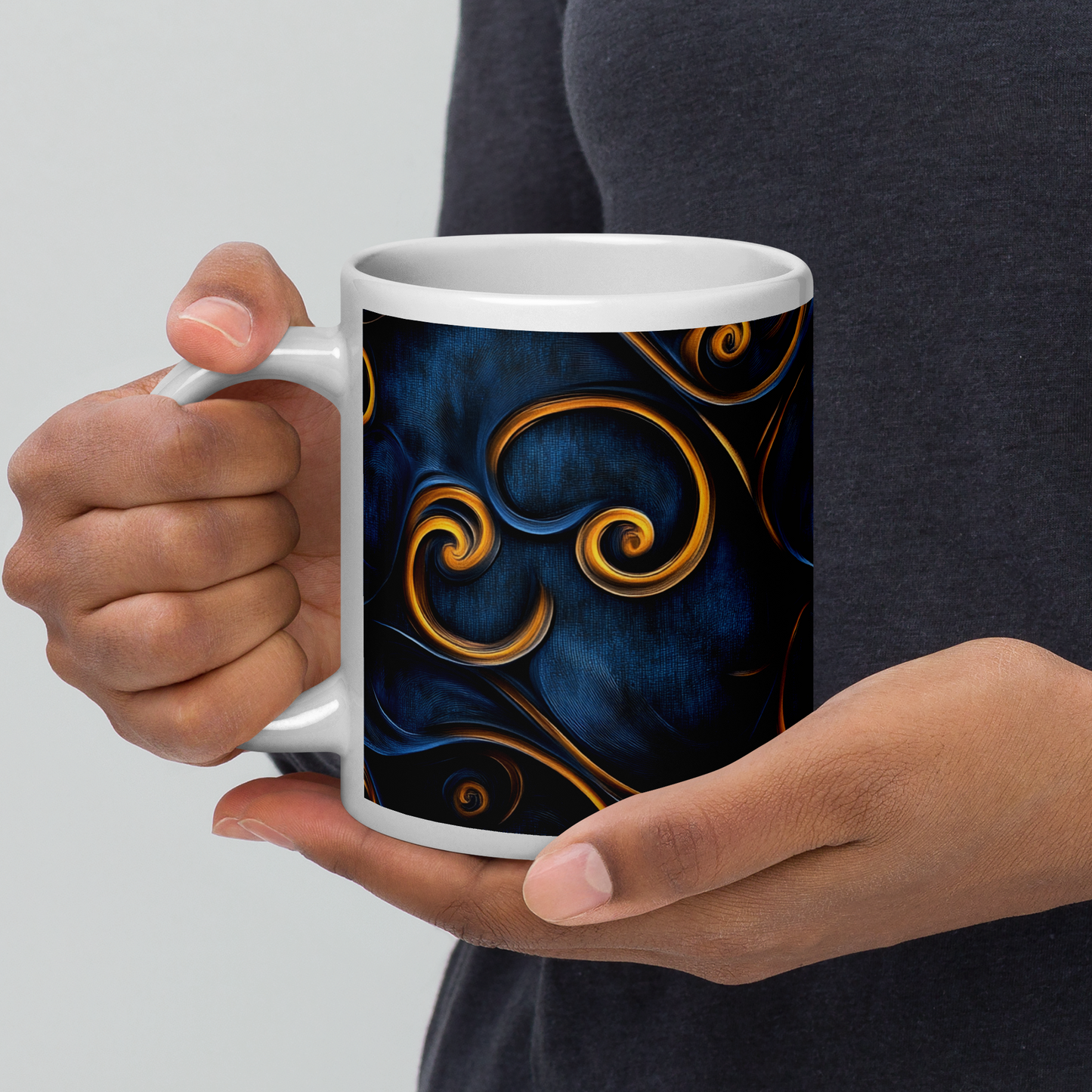 Taza blanca brillante