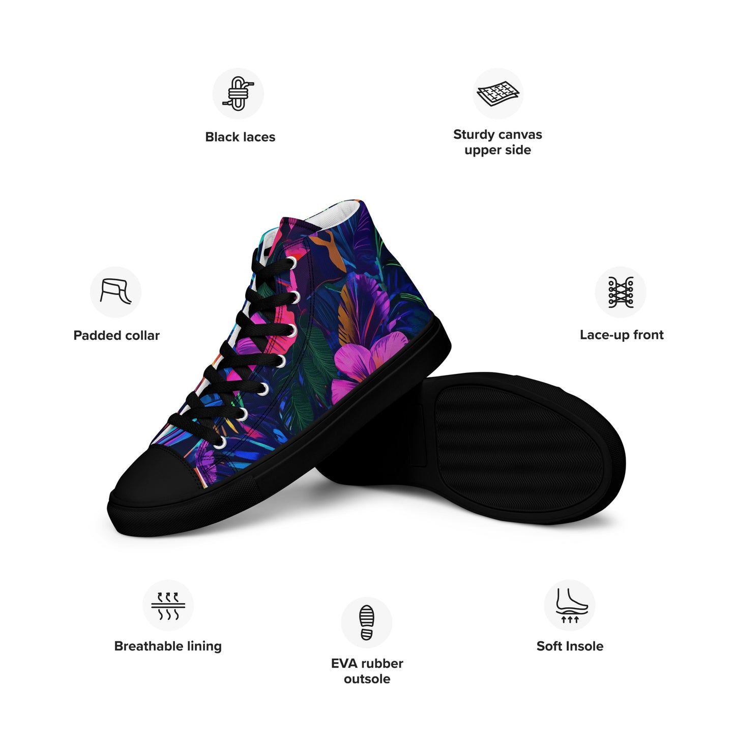 Zapatillas de lona de caña alta para mujer