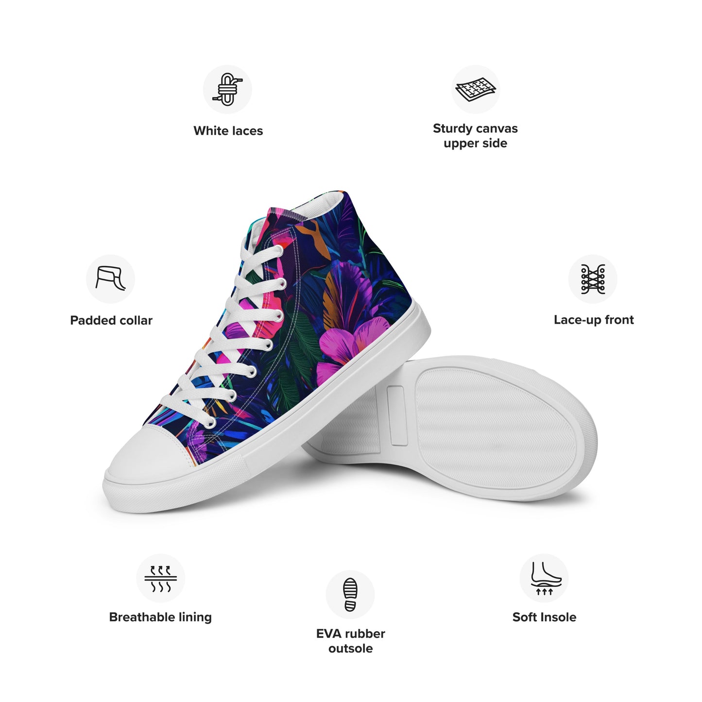 Zapatillas de lona de caña alta para mujer
