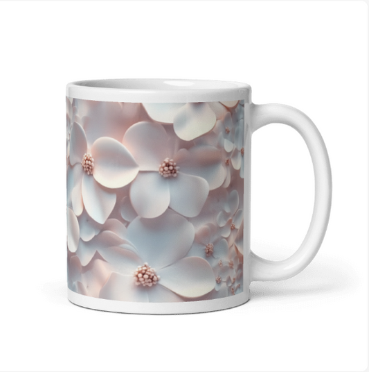 Taza blanca brillante