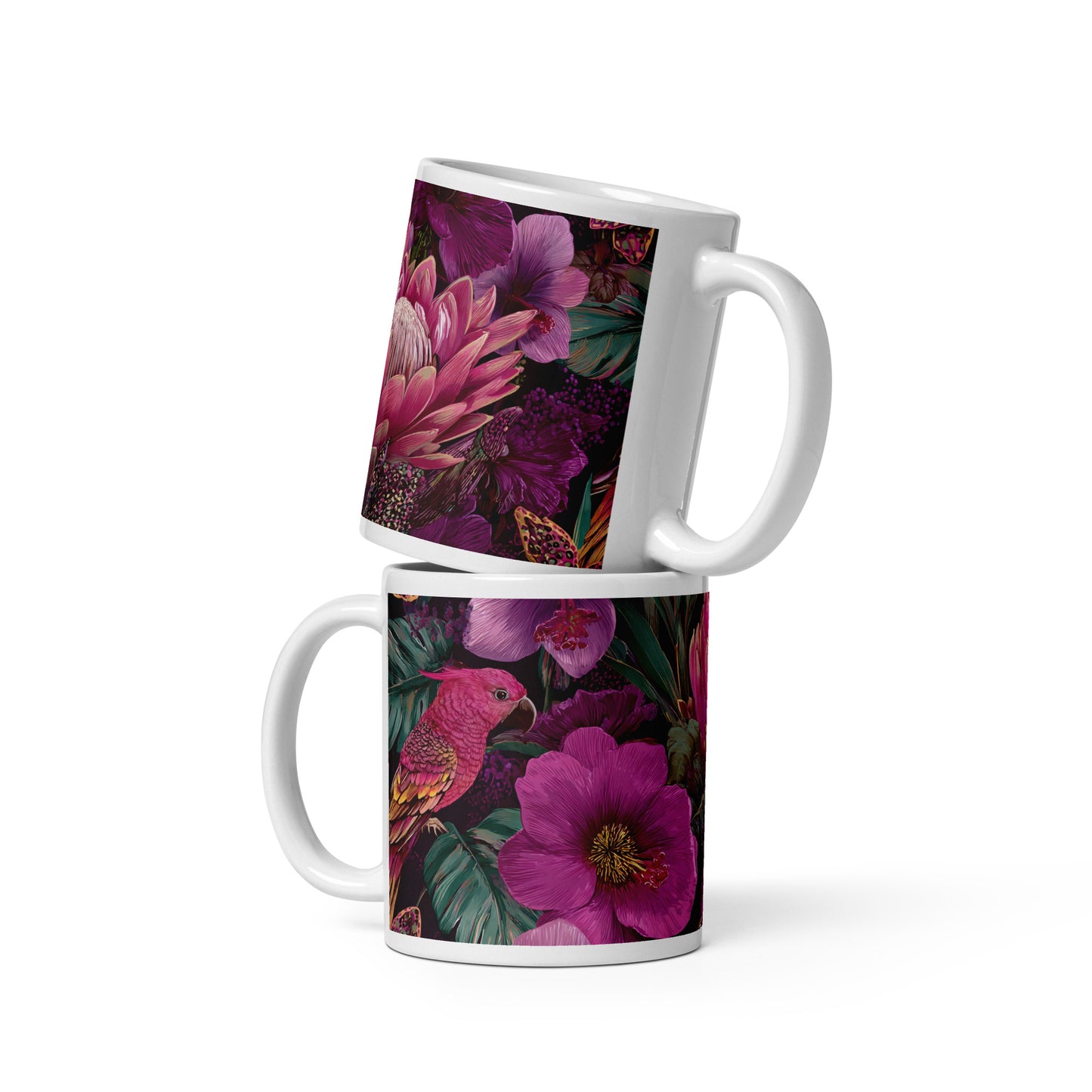 Taza blanca brillante