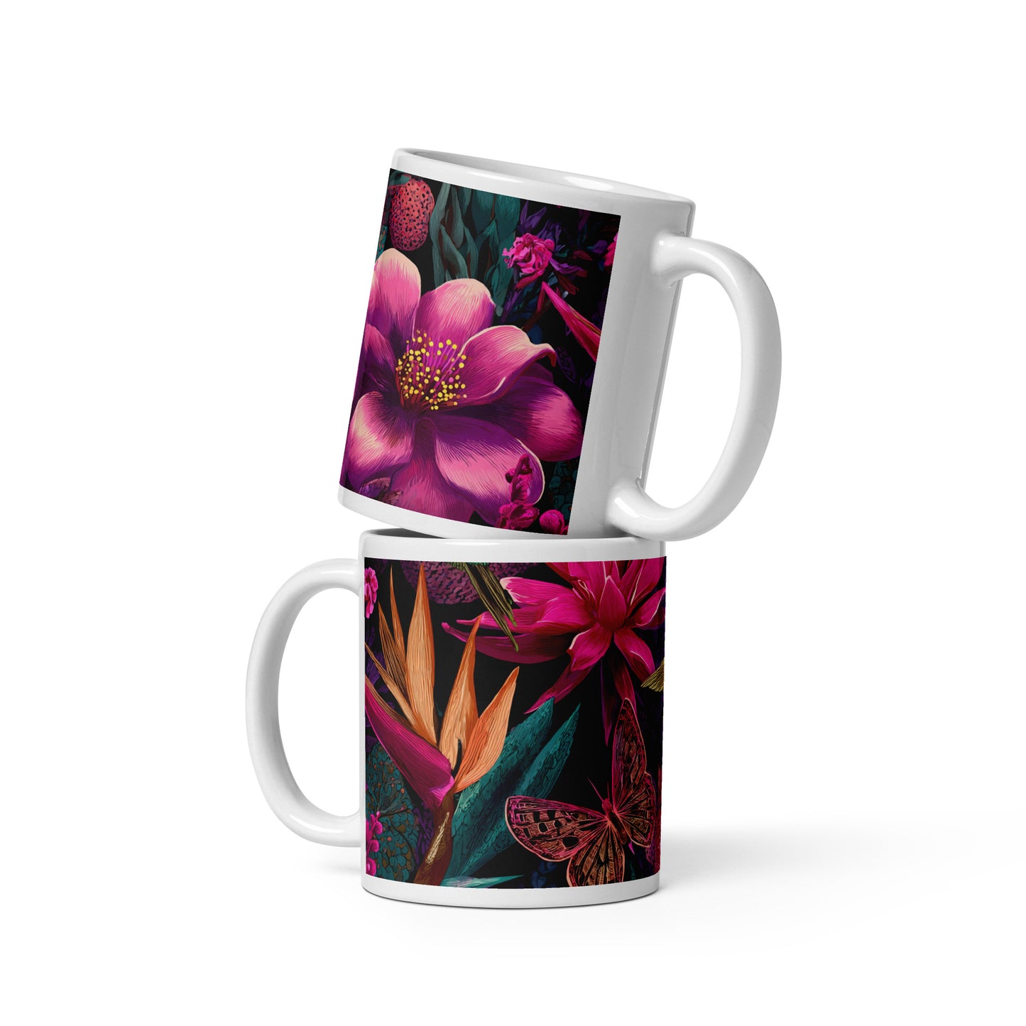 Taza blanca brillante