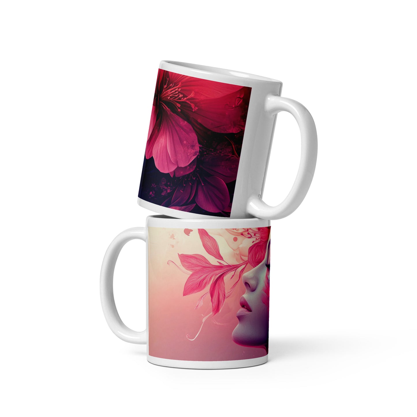 Taza blanca brillante