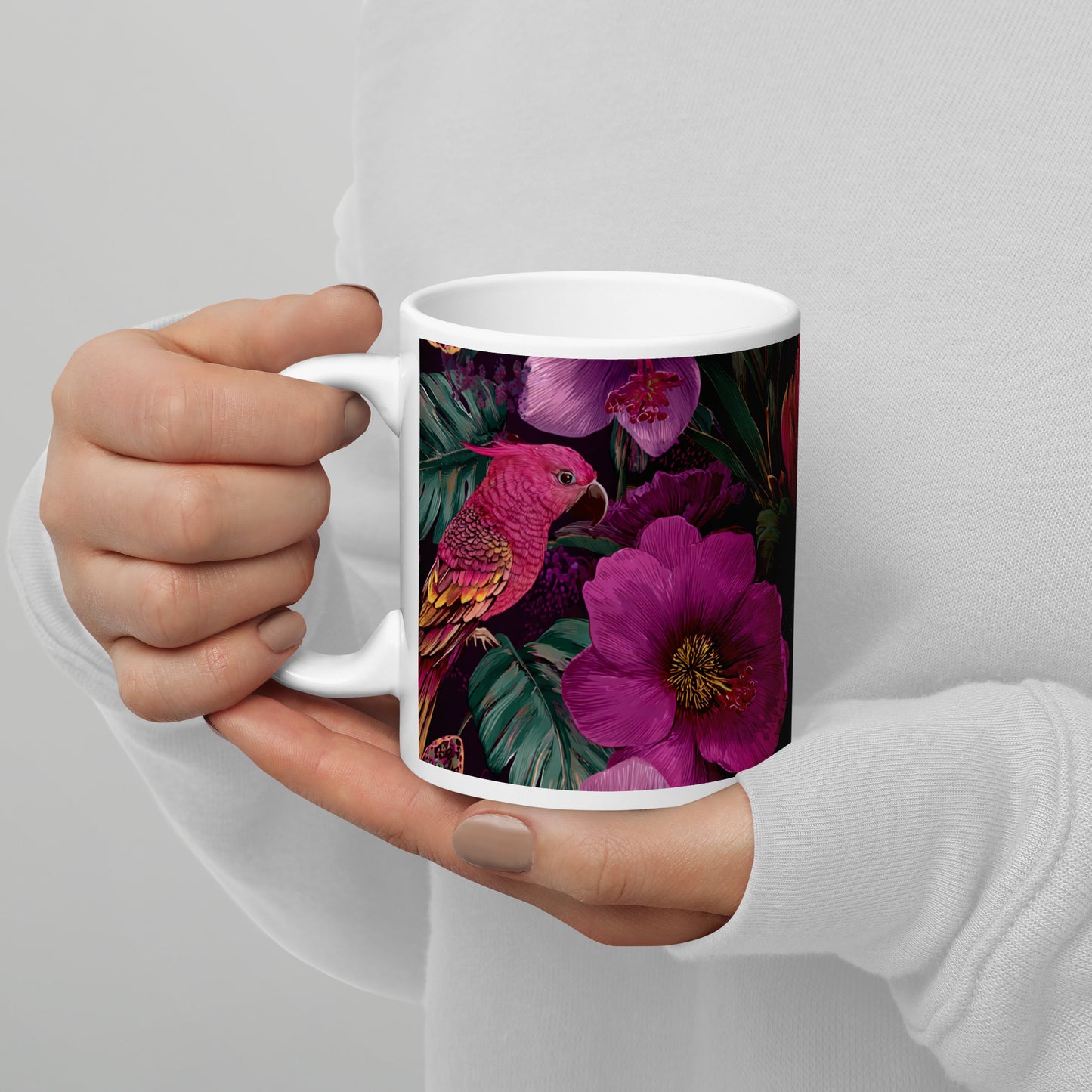 Taza blanca brillante