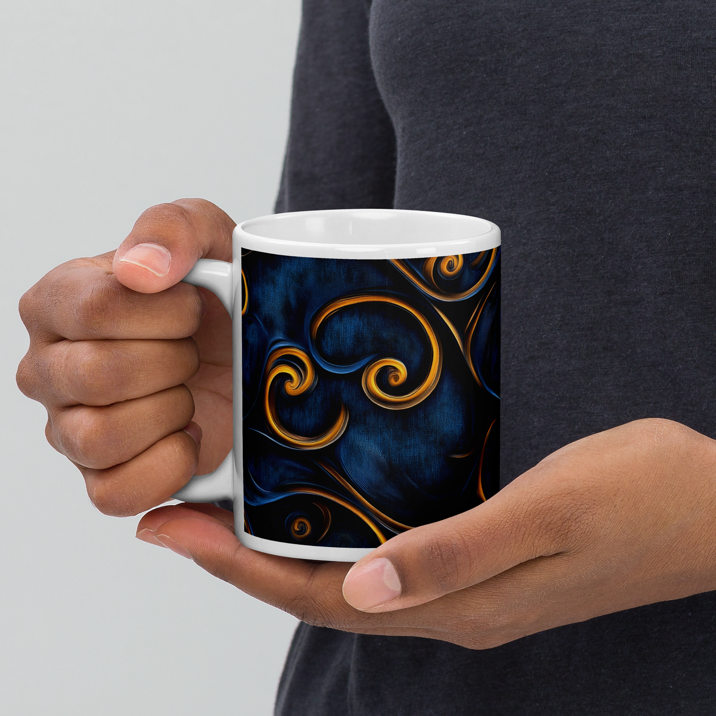 Taza blanca brillante