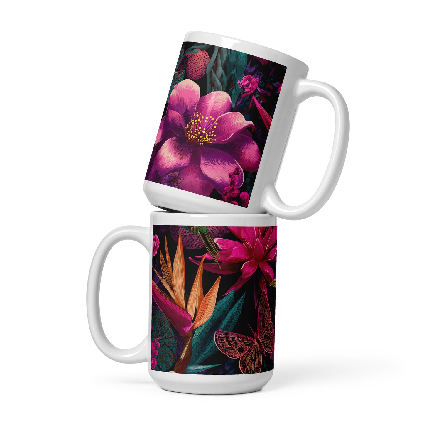 Taza blanca brillante