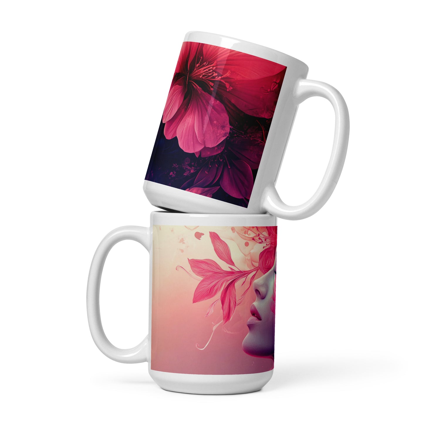 Taza blanca brillante
