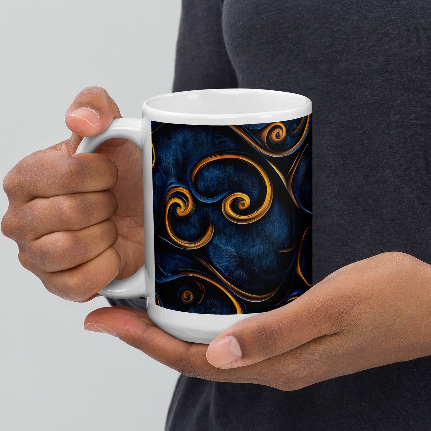 Taza blanca brillante