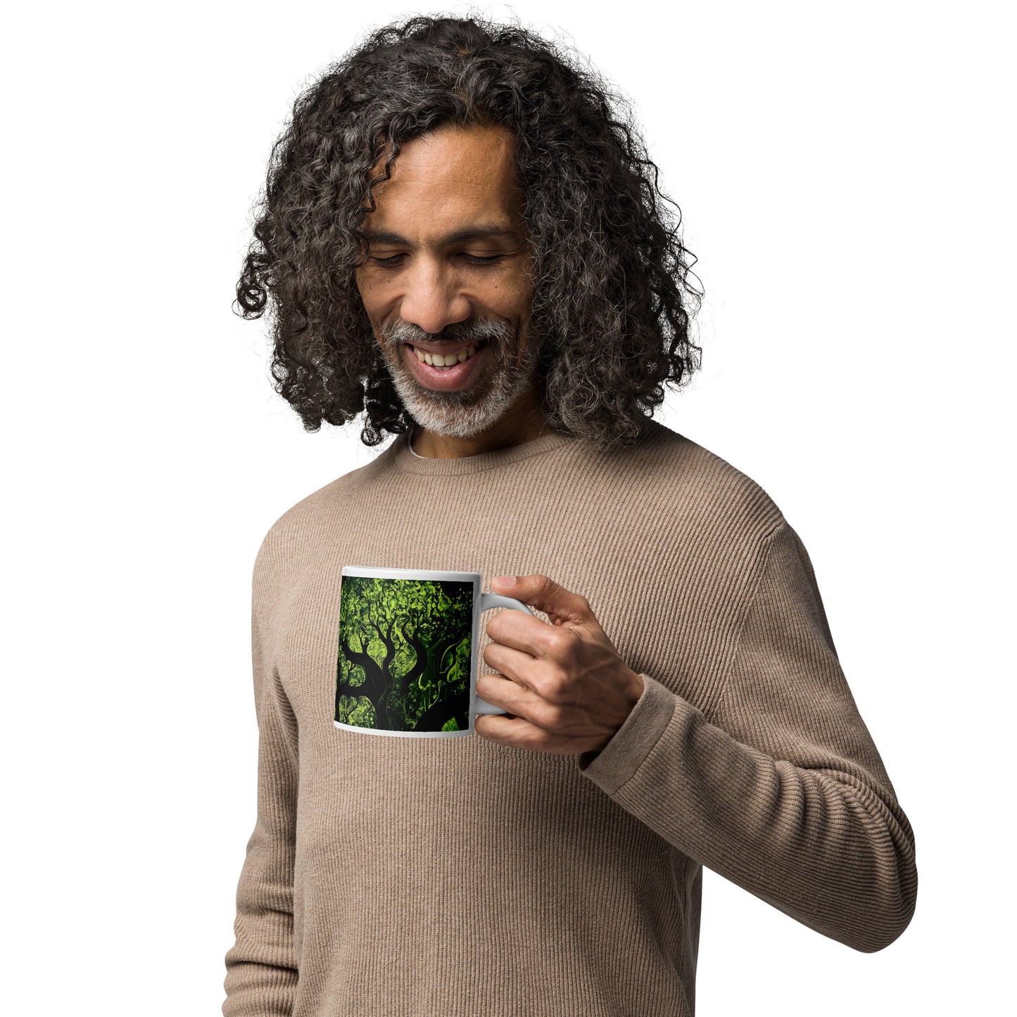 Taza blanca brillante