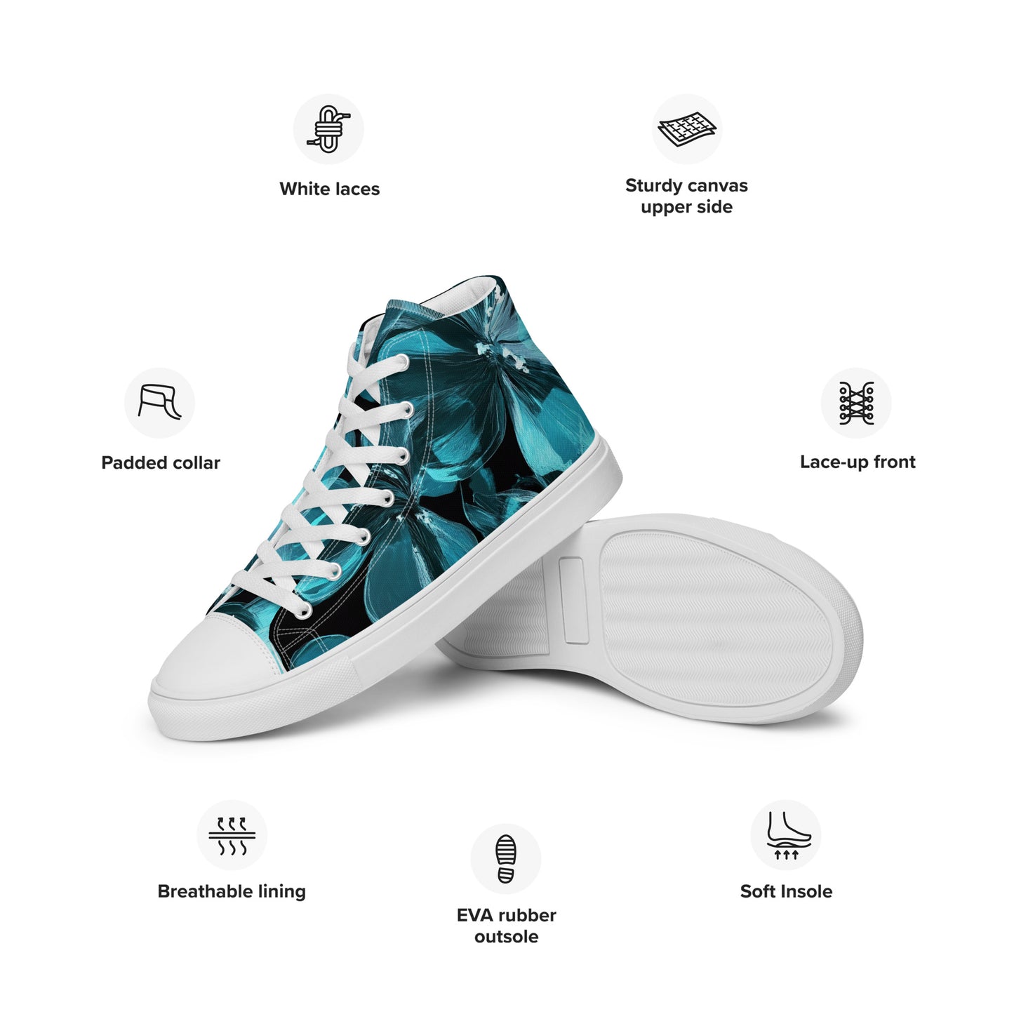 Zapatillas de lona de caña alta para mujer